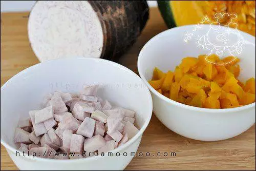 เผือกนึ่งและฟักทองนึ่ง